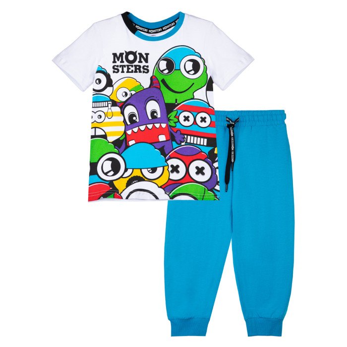 Комплекты детской одежды Playtoday Комплект трикотажный для мальчиков: футболка, брюки Monsters kids boys 12312169