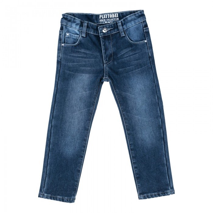 Брюки и джинсы Playtoday Брюки текстильные джинсовые для девочек Осеннее настроение 372061