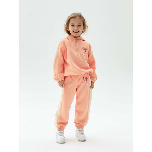 Комплект одежды для девочек, толстовка и брюки, размер 92, оранжевый