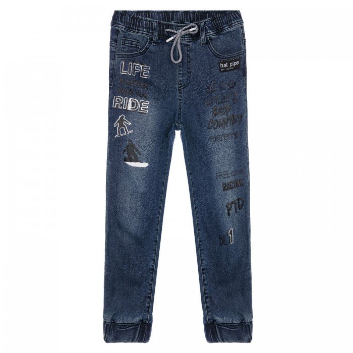 Брюки и джинсы Playtoday Брюки текстильные джинсовые утепленные с начесом для мальчиков 32111125