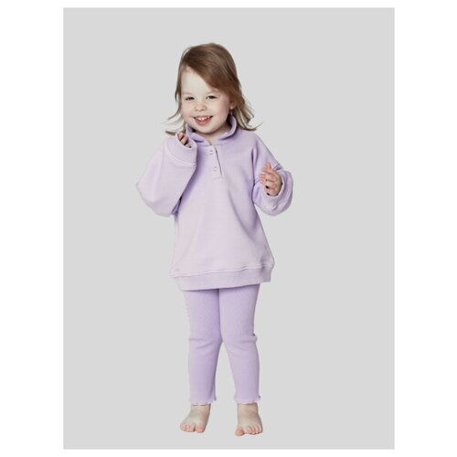 Легинсы playToday для девочек, без карманов, пояс на резинке, размер 86, фиолетовый