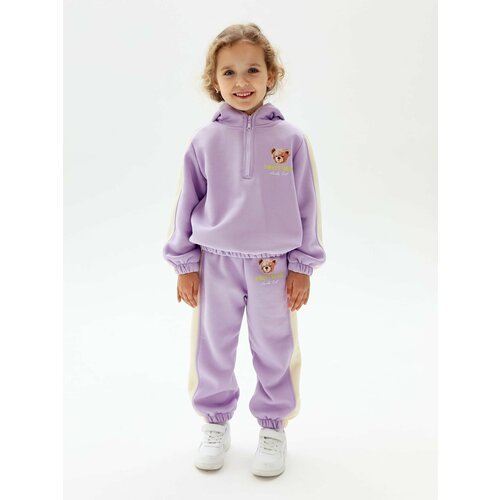 Комплект одежды для девочек, толстовка и брюки, размер 92, фиолетовый