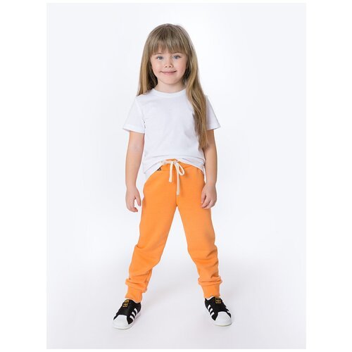 Брюки Bambinizon детские летние, манжеты, размер 86, оранжевый