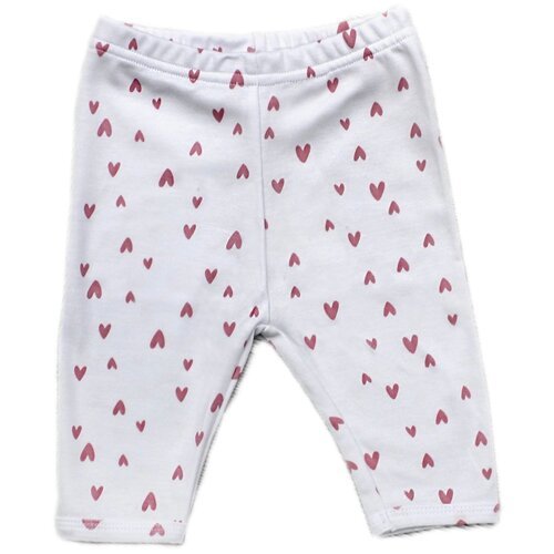Штаны на резинке для новорожденных Mia Kids, размер 68, Розовые Сердца на Белом фоне 10105