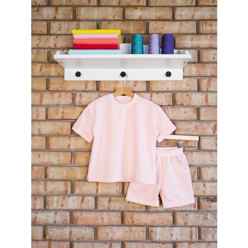 Комплект одежды BabyMaya для девочек, футболка и шорты, пояс на резинке, размер 26/86, розовый