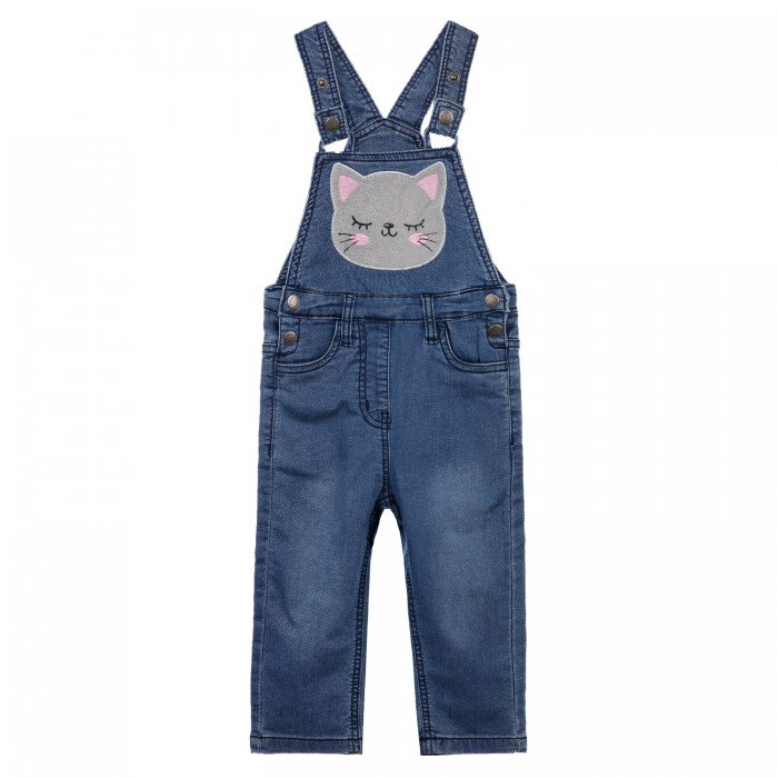 Брюки и джинсы Playtoday Полукомбинезон детский текстильный джинсовый для девочек 32123043